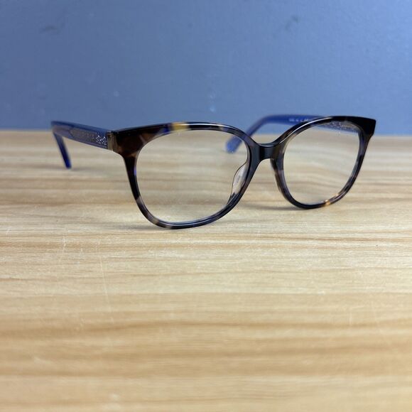 Kate Spade Eyeglasses Women Blush Havana Blue Square 52mm Frames Only - Picture 1 of 7